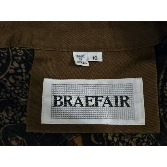 Vintage Braefair Trench Coat Jacket Womens Size 10 Brown /w Liner Shoulderpads - Picture 6 of 10